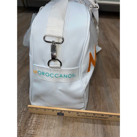Moroccanoil White Vinyl Carry-On Overnight Travel Duffle Bag – 18x7x12 - Picture 2 of 15